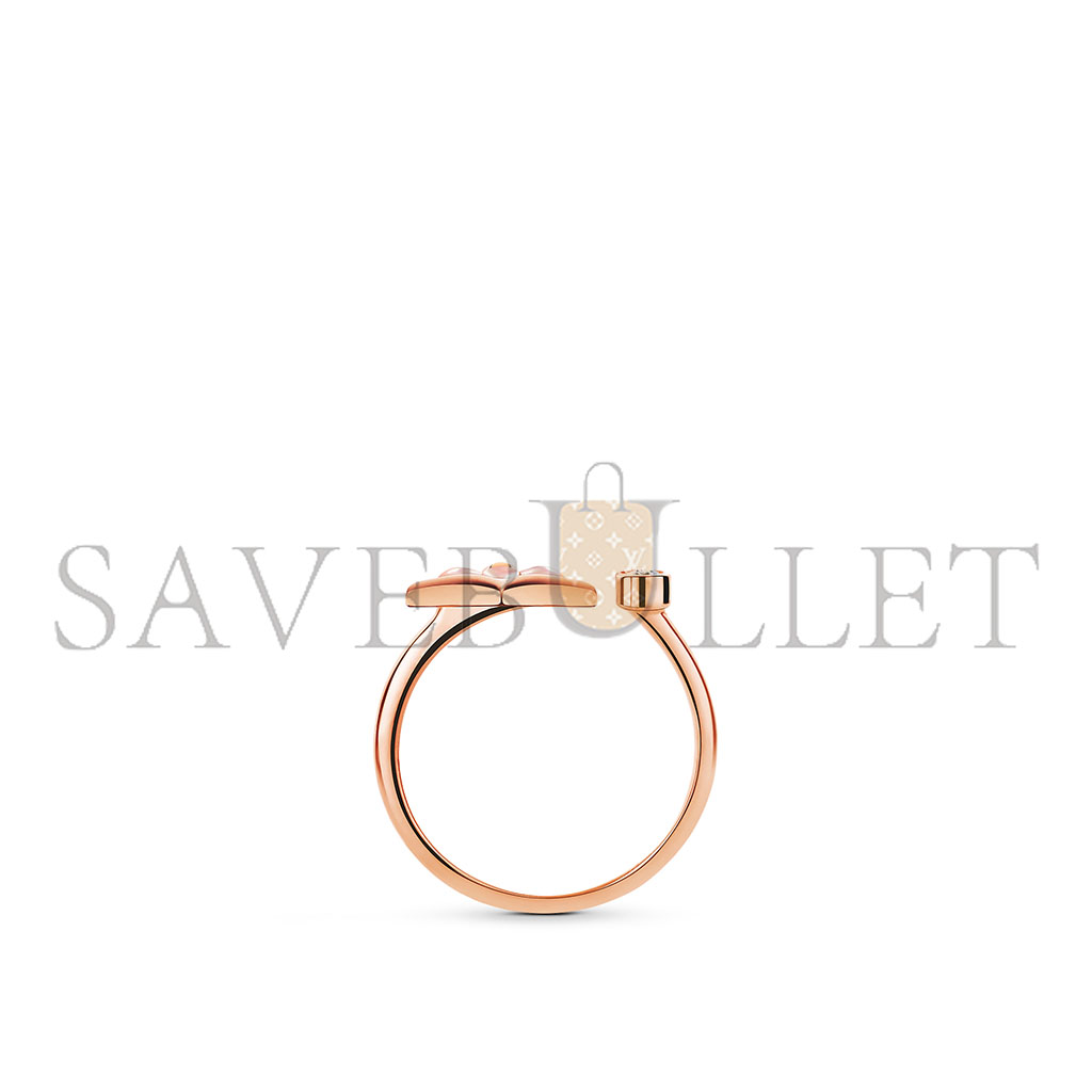 LOUIS VUITTON COLOR BLOSSOM MINI STAR ROSE GOLD, PINK MOTHER-OF-PEARL AND DIAMOND RING Q9N07A